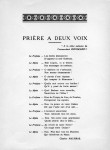 Prière à deux voix, 1950 Prière à deux voix, par Charles Maurras, 1950.