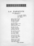 Le Lai d'Aristote, 1950. Le Lai d'Aristote, par Charles Maurras, 1950.