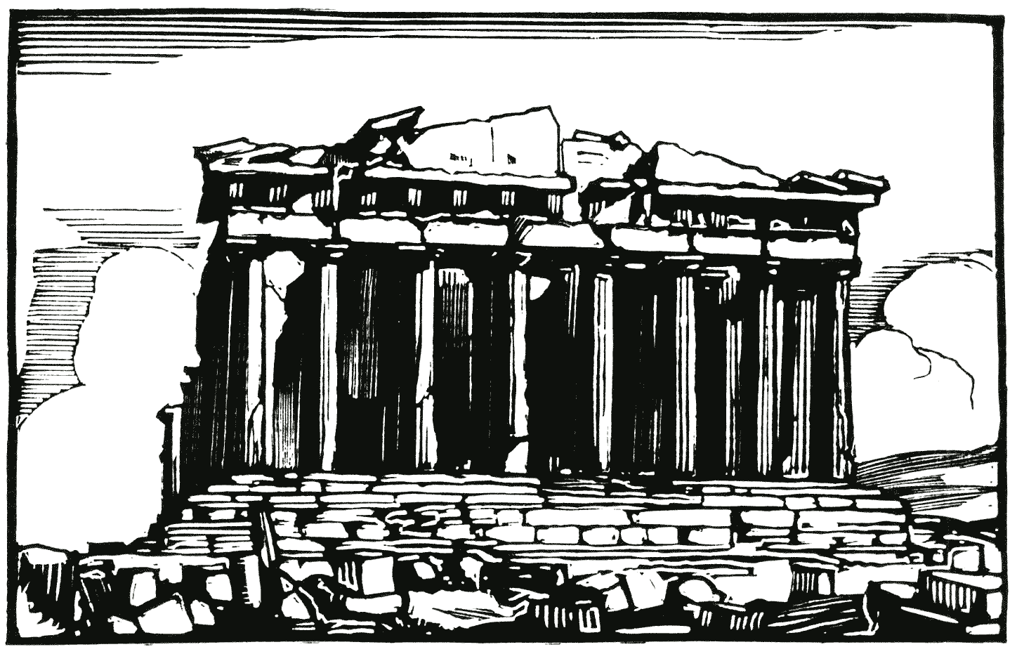 Illustration 11 de Renefer pour Athènes antique de Charles Maurras en 1927.