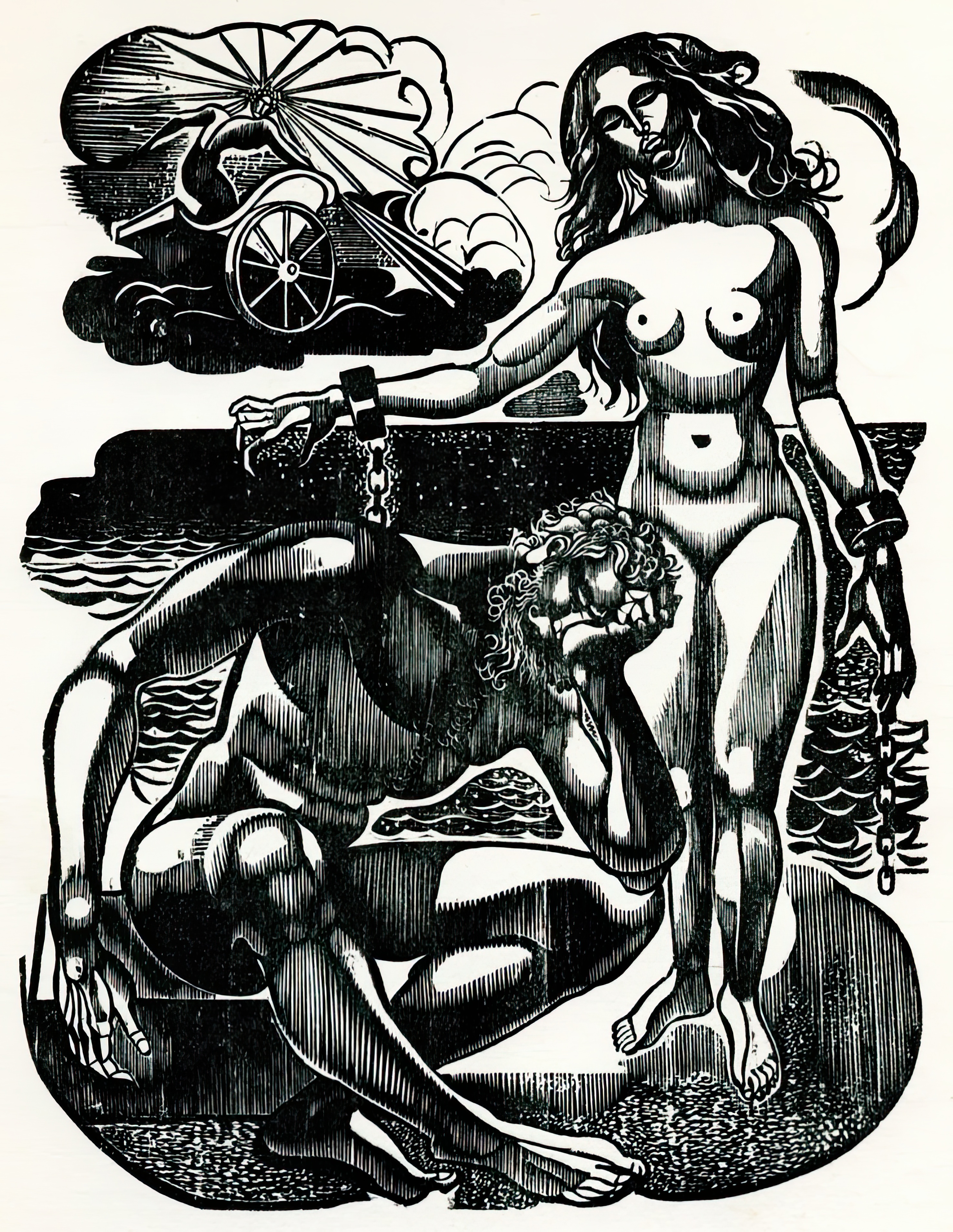 Bois gravé de Michel Jamar pour Ni peste ni colère, de Charles Maurras